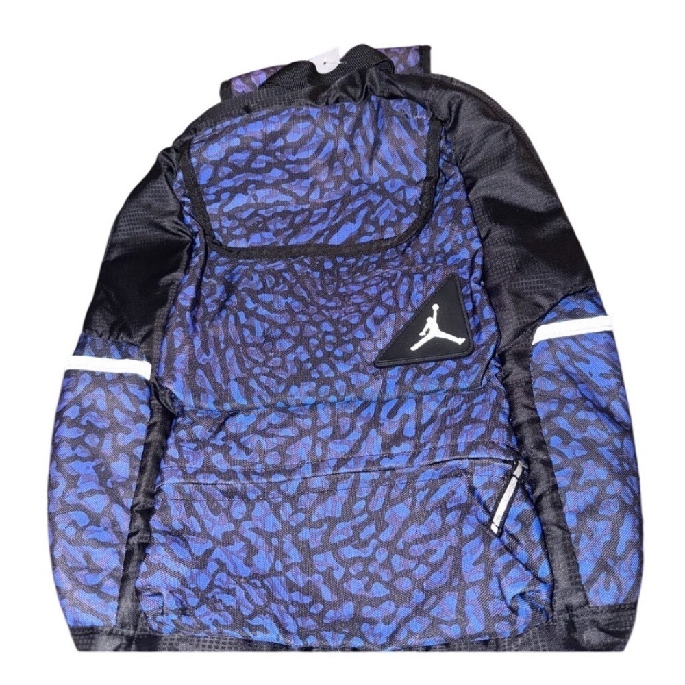Jordan Backpack Unisex Large Blue Black Excellent Elephant Print Jumpman Logo‎